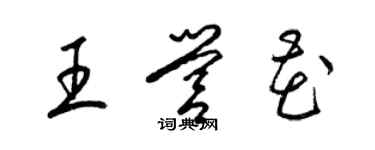 梁錦英王營花草書個性簽名怎么寫