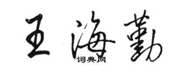 駱恆光王海勤行書個性簽名怎么寫