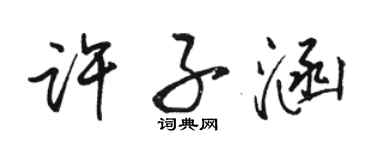 駱恆光許子涵行書個性簽名怎么寫