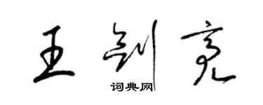 梁錦英王劍亮草書個性簽名怎么寫