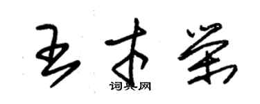 朱錫榮王才榮草書個性簽名怎么寫