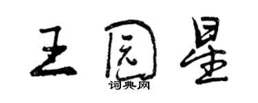 曾慶福王園星行書個性簽名怎么寫