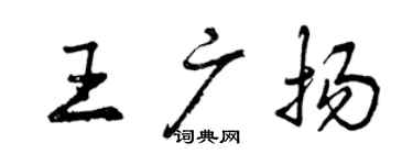 曾慶福王廣揚行書個性簽名怎么寫