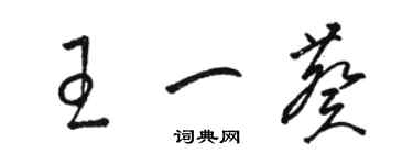 駱恆光王一葵草書個性簽名怎么寫