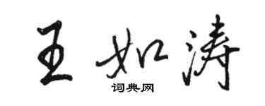 駱恆光王如濤行書個性簽名怎么寫