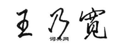 駱恆光王乃寬行書個性簽名怎么寫