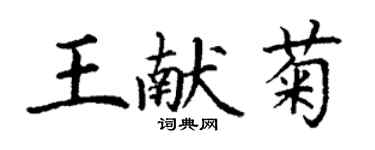 丁謙王獻菊楷書個性簽名怎么寫