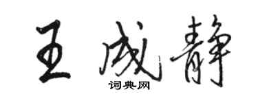 駱恆光王成靜行書個性簽名怎么寫