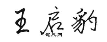 駱恆光王啟豹行書個性簽名怎么寫