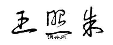 曾慶福王照朱草書個性簽名怎么寫