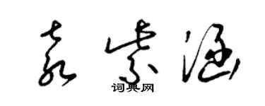 梁錦英袁紫涵草書個性簽名怎么寫