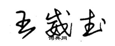 朱錫榮王威武草書個性簽名怎么寫