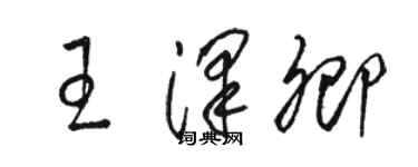 駱恆光王澤卿草書個性簽名怎么寫