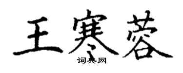 丁謙王寒蓉楷書個性簽名怎么寫