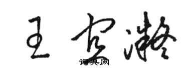 駱恆光王宜凝草書個性簽名怎么寫