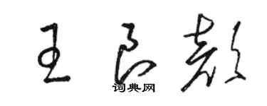 駱恆光王良顏草書個性簽名怎么寫