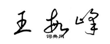 梁錦英王敏峰草書個性簽名怎么寫