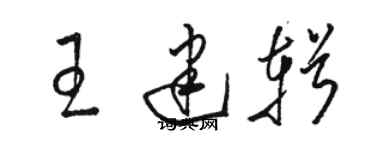 駱恆光王建輯草書個性簽名怎么寫