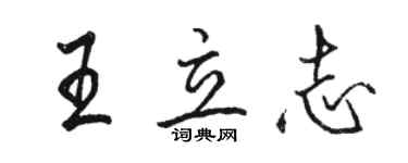 駱恆光王立志行書個性簽名怎么寫