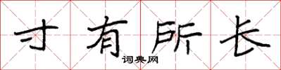 袁強寸有所長楷書怎么寫