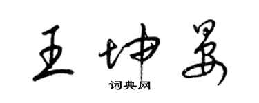 梁錦英王坤晏草書個性簽名怎么寫