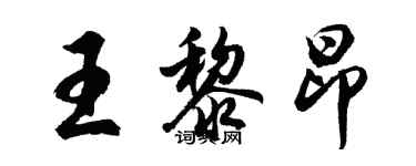 胡問遂王黎昂行書個性簽名怎么寫