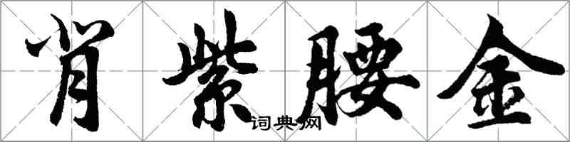 胡問遂背紫腰金行書怎么寫