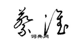 梁錦英蔡淮草書個性簽名怎么寫