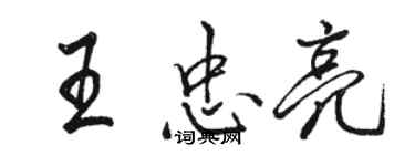 駱恆光王忠亮行書個性簽名怎么寫