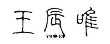 陳聲遠王辰唯篆書個性簽名怎么寫