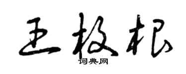 曾慶福王枚根草書個性簽名怎么寫