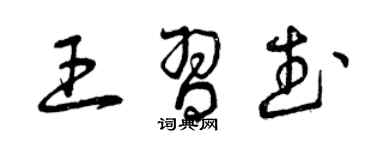 曾慶福王習武草書個性簽名怎么寫