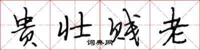 段相林貴壯賤老行書怎么寫