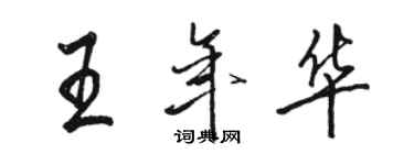 駱恆光王年華行書個性簽名怎么寫