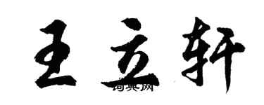 胡問遂王立軒行書個性簽名怎么寫