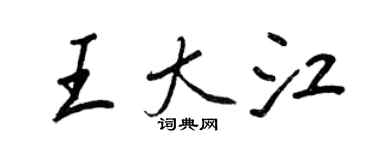 王正良王大江行書個性簽名怎么寫