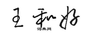 駱恆光王和好草書個性簽名怎么寫