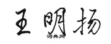 駱恆光王明揚行書個性簽名怎么寫