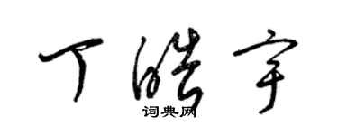 梁錦英丁皓宇草書個性簽名怎么寫