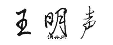 駱恆光王明聲行書個性簽名怎么寫