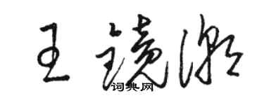 駱恆光王鏡潮草書個性簽名怎么寫