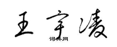 梁錦英王宇凌草書個性簽名怎么寫