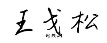 王正良王戈松行書個性簽名怎么寫