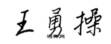 王正良王勇操行書個性簽名怎么寫