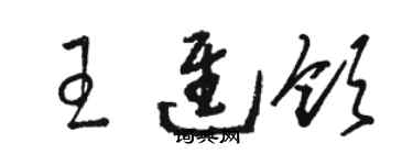 駱恆光王進領草書個性簽名怎么寫