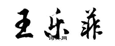 胡問遂王樂菲行書個性簽名怎么寫