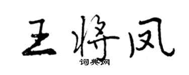 曾慶福王將鳳行書個性簽名怎么寫