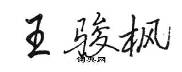 駱恆光王駿楓行書個性簽名怎么寫