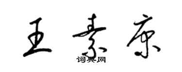 梁錦英王素康草書個性簽名怎么寫