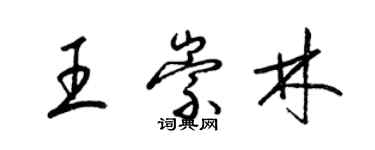 梁錦英王崇林草書個性簽名怎么寫